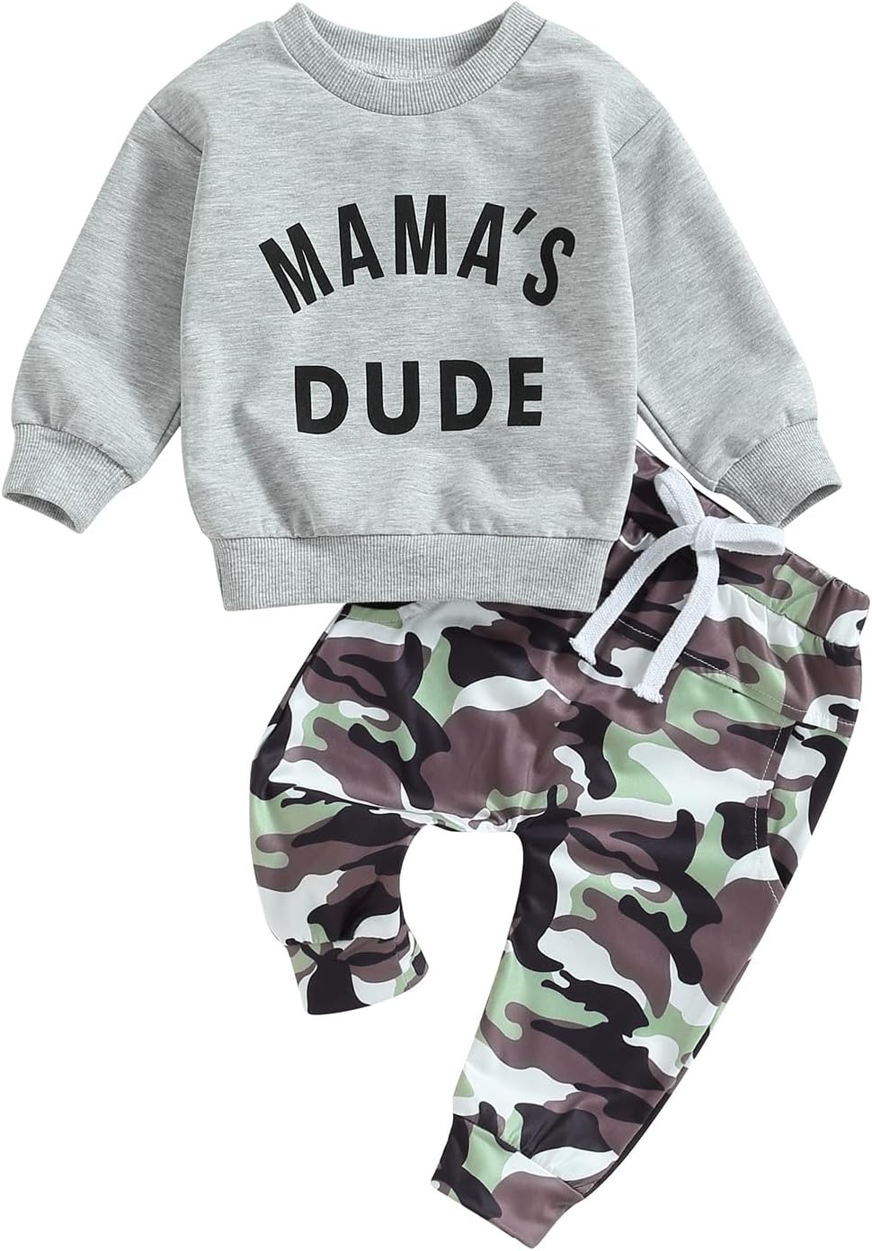 Toddler Baby Boy Clothes Camo Pant Set Long Sleeve Letter Sweatshirt and Camouflage Jogger Pants Infant Boy Outfits - Image 1